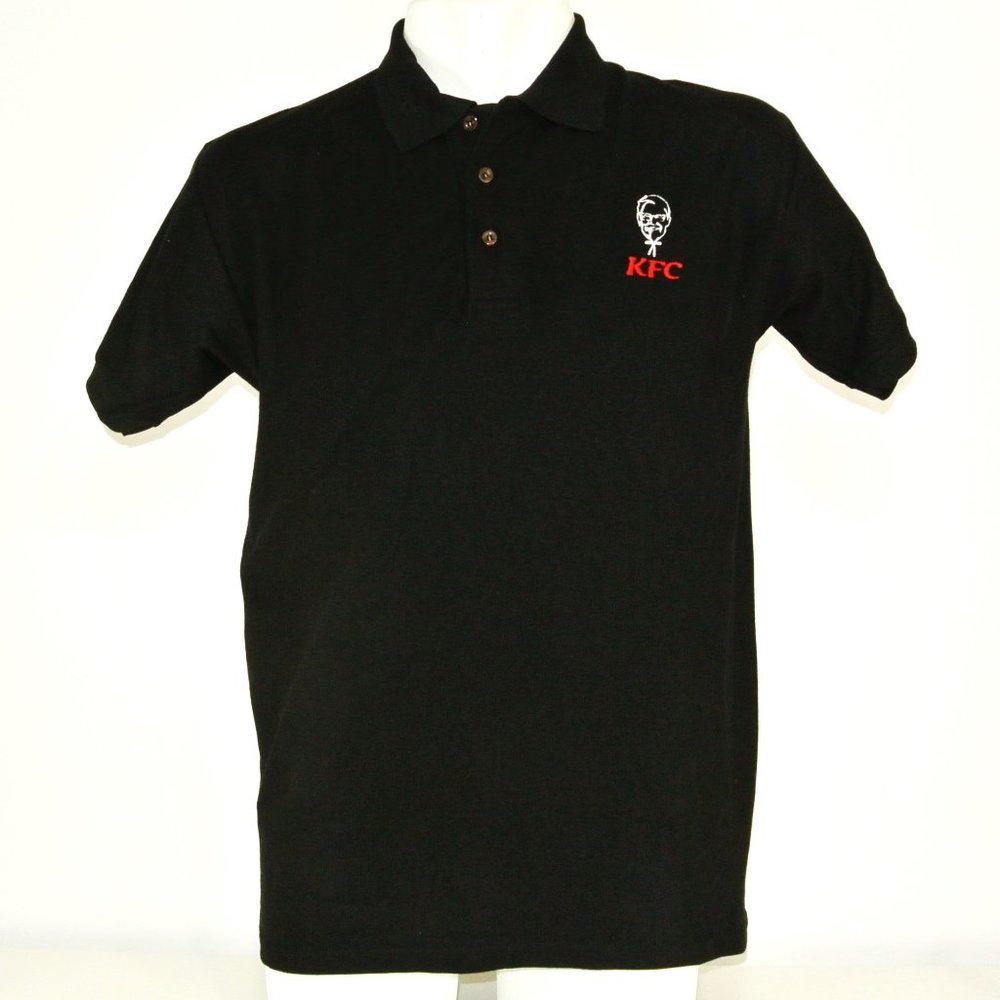 KFC Kentucky Fried Chicken Black Polo Shirt Employee Uniform NEW Size XL - Picture 6 of 10